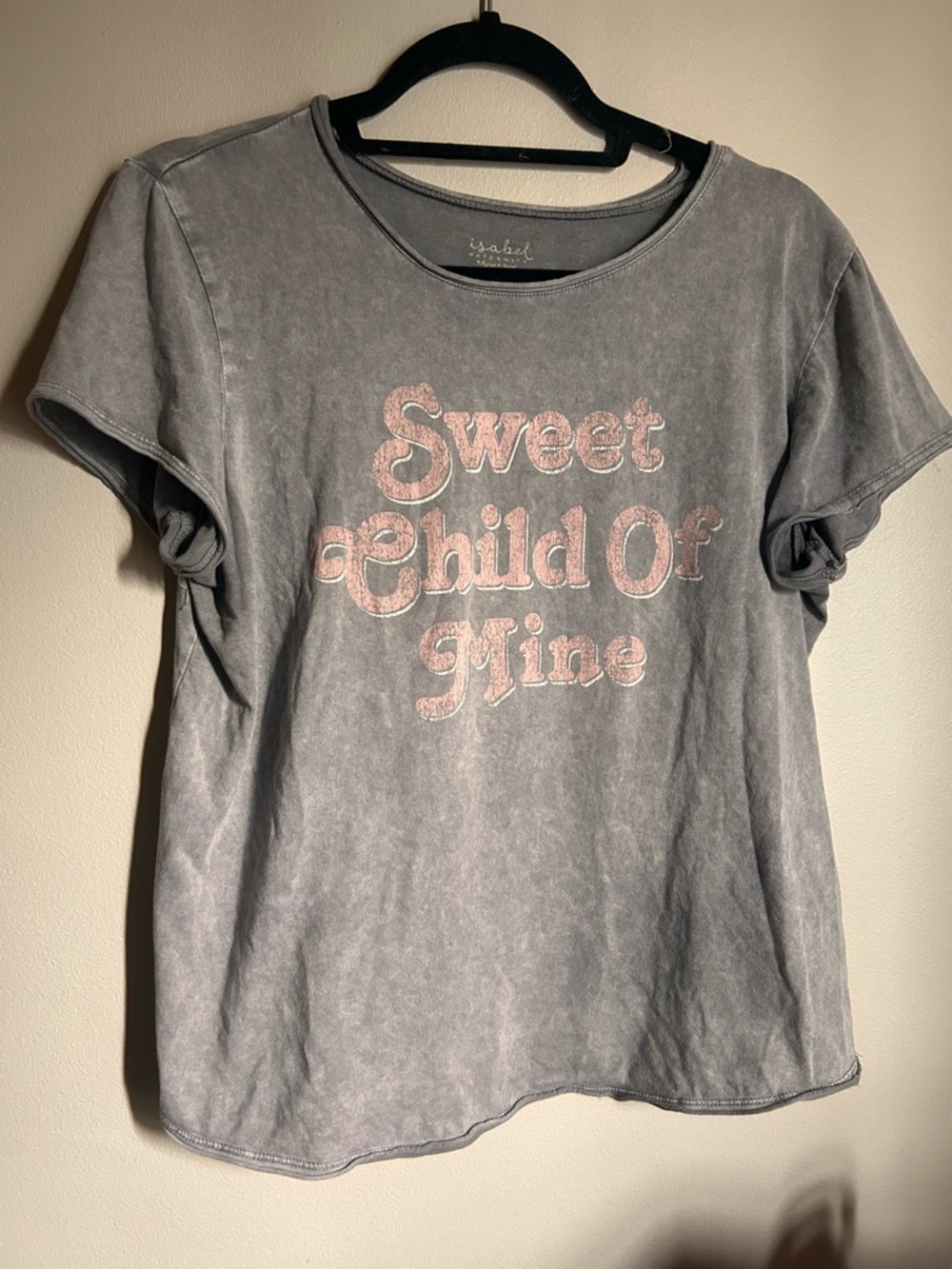 Isabel Maternity by Ingrid & Isabel Gray Tee with Pink Glitter Graphic